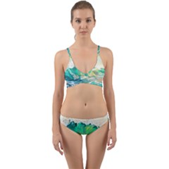 Waves Ocean Sea Tsunami Nautical Painting Wrap Around Bikini Set by uniart180623