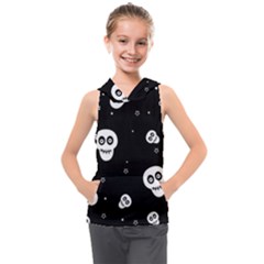 Skull Pattern Kids  Sleeveless Hoodie by Ket1n9