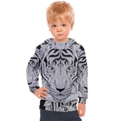 Tiger Head Kids  Hooded Pullover by Ket1n9