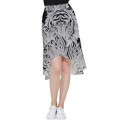 Tiger Head Frill Hi Low Chiffon Skirt by Ket1n9