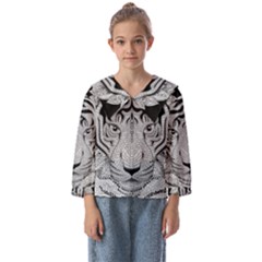 Tiger Head Kids  Sailor Shirt by Ket1n9