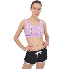 Girly Girlie Punk Skull V-back Sports Bra by Ket1n9