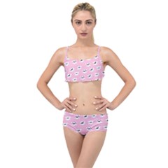 Girly Girlie Punk Skull Layered Top Bikini Set by Ket1n9