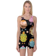 Cute Owls Pattern One Piece Boyleg Swimsuit by Ket1n9