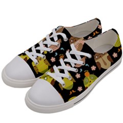 Cute Owls Pattern Men s Low Top Canvas Sneakers by Ket1n9