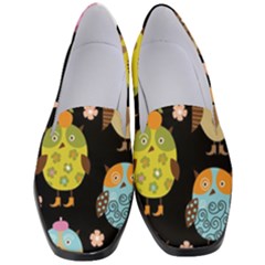 Cute Owls Pattern Women s Classic Loafer Heels by Ket1n9