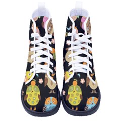 Cute Owls Pattern Kid s High-top Canvas Sneakers by Ket1n9