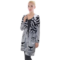 Tiger Head Hooded Pocket Cardigan by Ket1n9