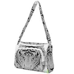 Tiger Head Front Pocket Crossbody Bag by Ket1n9