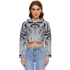 Tiger Head Women s Lightweight Cropped Hoodie by Ket1n9