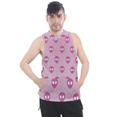 Alien Pattern Pink Men s Sleeveless Hoodie by Ket1n9