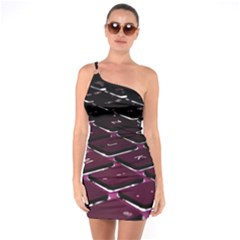 Computer Keyboard One Shoulder Ring Trim Bodycon Dress by Ket1n9