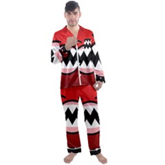 Funny Angry Men s Long Sleeve Satin Pajamas Set by Ket1n9