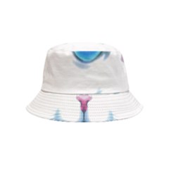 Cute White Cat Blue Eyes Face Bucket Hat (kids) by Ket1n9