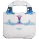 Cute White Cat Blue Eyes Face Foldable Grocery Recycle Bag View2