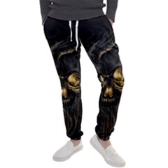 Art Fiction Black Skeletons Skull Smoke Men s Jogger Sweatpants by Ket1n9