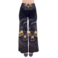 Art Fiction Black Skeletons Skull Smoke So Vintage Palazzo Pants by Ket1n9