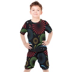 Fireworks With Star Vector Kids  T-shirt And Shorts Set by Ket1n9