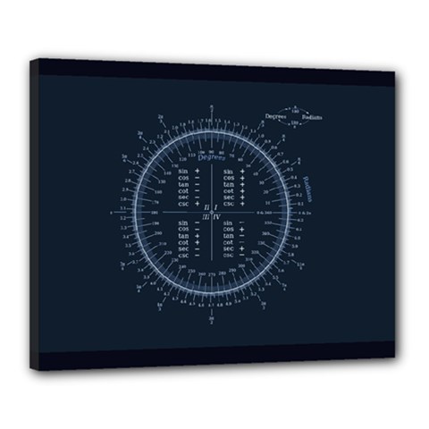 Minimalistic Knowledge Mathematics Trigonometry Canvas 20  X 16  (stretched) by Ket1n9