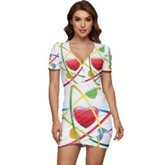 Love Low Cut Cap Sleeve Mini Dress by Ket1n9