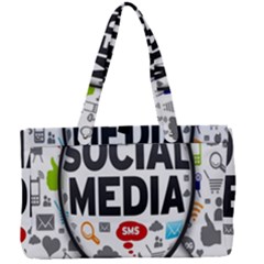 Social Media Computer Internet Typography Text Poster Canvas Work Bag by Ket1n9