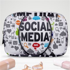 Social Media Computer Internet Typography Text Poster Make Up Pouch (small) by Ket1n9