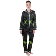 Green Android Honeycomb Gree Women s Long Sleeve Satin Pajamas Set	 by Ket1n9