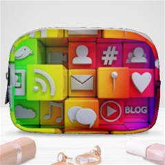 Colorful 3d Social Media Make Up Pouch (small) by Ket1n9