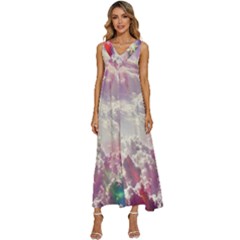 Clouds Multicolor Fantasy Art Skies V-neck Sleeveless Loose Fit Overalls by Ket1n9