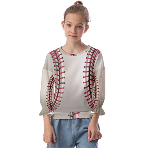 Baseball Kids  Cuff Sleeve Top by Ket1n9