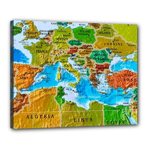 World Map Canvas 20  X 16  (stretched) by Ket1n9