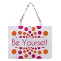 Be Yourself Pink Orange Dots Circular Medium Tote Bag View1