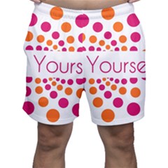 Be Yourself Pink Orange Dots Circular Men s Shorts by Ket1n9