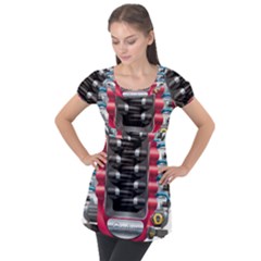 Car Engine Puff Sleeve Tunic Top by Ket1n9