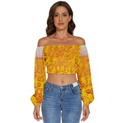 Beer Alcohol Drink Drinks Long Sleeve Crinkled Weave Crop Top by Ket1n9