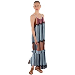 Shingle-roof-shingles-roofing-tile Cami Maxi Ruffle Chiffon Dress by Ket1n9