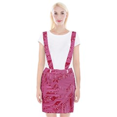 Pink Circuit Pattern Braces Suspender Skirt by Ket1n9