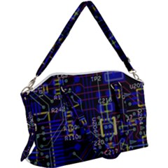 Technology Circuit Board Layout Canvas Crossbody Bag by Ket1n9