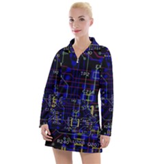 Technology Circuit Board Layout Women s Long Sleeve Casual Dress by Ket1n9