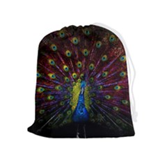 Beautiful Peacock Feather Drawstring Pouch (xl) by Ket1n9