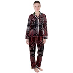 Circuit Board Seamless Patterns Set Women s Long Sleeve Satin Pajamas Set	 by Ket1n9