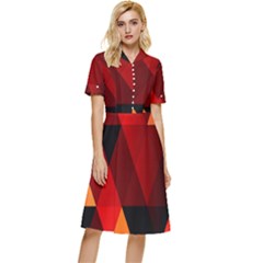 Abstract Triangle Wallpaper Button Top Knee Length Dress by Ket1n9