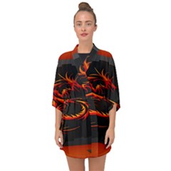 Dragon Half Sleeve Chiffon Kimono by Ket1n9