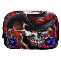 Confederate Flag Usa America United States Csa Civil War Rebel Dixie Military Poster Skull Make Up Pouch (small) by Ket1n9