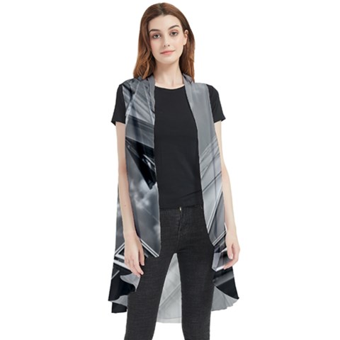 Architecture-skyscraper Sleeveless Chiffon Waistcoat Shirt by Ket1n9