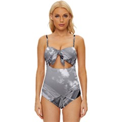 Architecture-skyscraper Knot Front One-piece Swimsuit by Ket1n9