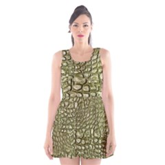 Aligator-skin Scoop Neck Skater Dress by Ket1n9