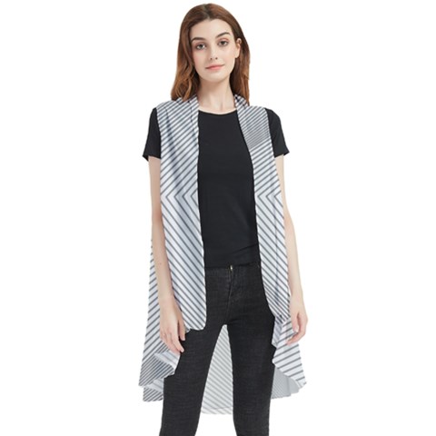 Background-pattern-stripe Sleeveless Chiffon Waistcoat Shirt by Ket1n9