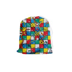 Snakes And Ladders Drawstring Pouch (medium) by Ket1n9