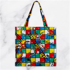 Snakes And Ladders Zipper Grocery Tote Bag by Ket1n9